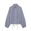 ZA moda feminina transfronteiriça europeia e americana, popular no AliExpress, novidade da moda para o início do outono, jaqueta xadrez casual solta com gola alta