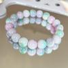 Pulsera de cuentas de porcelana teñida al agua estilo macarrón para parejas de hombres y mujeres explosiones 10mm cuenta redonda jade oro roto pulsera suministro al por mayor