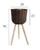 Soporte de Piso para Flores, Cesta de Flores Tejida de Paja, Maceta Tejida de Ratán, Maceta Pastoral para Sala de Estar Balcón, Decoración de Plantas Verdes Bonsái