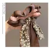 Diadema de Lazo Primavera y Verano Doble Capa Lazo Floral Estilo Coreano Diadema de Alta Gama Goma para Cola de Caballo Cinta Accesorios para el Cabello para Mujeres