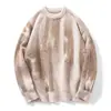 Suéter de Punto de Lana de Cordero para Hombre, Suéter Engrosado de Invierno, Top Casual Holgado de Cuello Redondo a la Moda y Tendencia, Estilo Americano sin Capucha