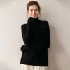 Nuevo Suéter de Cachemira para Mujer Otoño e Invierno con Adornos de Pedrería, Cuello Alto Ajuste Holgado, Tejido de Punto de Manga Larga para Usar en Capas