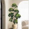 Planta de Simulación Madera Pie de Pato de Pie en Maceta Planta Verde Biónica Adornos Sala de Estar Lado del Sofá Decoración del Hogar Bonsái Árbol Falso