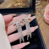 Brincos Europeus e Americanos de Borla Longa Luxo Acessível High-End Novos Brincos de Luxo Acessível Agulha de Prata 925 Brincos Elegantes de Diamante Completo para Mulheres