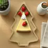 Bandejas Temáticas de Natal de Bambu Atacado Árvore de Natal Rena Chapéu de Papai Noel Lanches de Frutas Sobremesas Festa de Feriado Pratos Pequenos