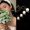Polvo para Pan al Vapor Shijia Aretes de Perlas Blanco Leche Claro Aguja de Plata Esterlina S925 Nicho de Gama Alta Combinables Nuevos Aretes