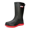 Botas de Lluvia de Moda Transfronterizas para Hombre, Botas de Lluvia de Caña Alta, Zapatos de Agua Antideslizantes, Zapatos de Goma con Cinturón de Terciopelo de Longitud Media, Zapatos de Trabajo para Cocina, Pesca