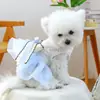PETCIRCLE Roupinhas para Cães Pequenos e Filhotes, Saia Tutu Fofa de Renda Multicamadas em Azul e Branco