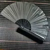Um pé 33cm preto e branco anel vermelho ventilador preto puro ventilador de kung fu abertura e fechamento suave transfronteiriço leque dobrável antigo