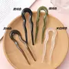 Nueva horquilla de pelo ondulada en forma de U de estilo chino para mujer, horquilla antigua con forma de disco para la parte posterior de la cabeza, horquilla para el pelo con forma de falda con cara de caballo, tocado