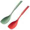 Espátula de Silicone Duas em Uma, Resistente a Altas Temperaturas, Panela Antiaderente, Espátula Especial para Cozinhar com Escala, Espátula de Silicone para Suplementos Alimentares, Silicone Macio