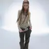 Comércio Exterior Transfronteiriço Estética Retrô Feminino Ajustado Camiseta Novo Y2K Hot Girl Top Casual Estilo de Rua Versátil Modelo