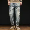 Jeans Rectos Bordados de Alta Resistencia Estilo Americano para Hombre, Marca de Moda High-Street, Pantalones Largos Sueltos Casuales Modernos Versátiles para Primavera y Verano