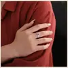 Anillo Ruyi Chapado en Plata Esmaltado Estilo Nacional para Mujer Lujo Ligero Alto Sentido Índice Anillo Abierto Ajustable Venta Directa de Fábrica