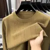 Suéter jacquard de cuello redondo transfronterizo para hombre, nuevo modelo de otoño 2026, color liso, capa interior casual simple, suéter de punto para hombre