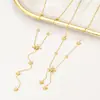 Corrente para Clavícula com Design Personalizado em Forma de Y Estilo Europeu e Americano com Pingente de Franja de Estrela de Oito Pontas e Diamante, Joia de Luxo Leve de Alta Qualidade