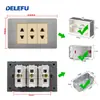 Painel de Aço Inoxidável Cinza Tipo 118 Estilo Tailandês com Tomada Interruptora de Carregamento Rápido USB Tipo-C 20W para Instalação Embutida na Parede