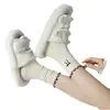 Meias Femininas Slouch Sem Bordado, Laço Versátil Estilo College, Borda Franzida, Absorventes de Suor, Fofas, Respiráveis, Meias de Cano Médio