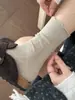 Calcetines de otoño e invierno estilo ballet con encaje fruncido de doble puntada estilo Miu, hasta la mitad de la pantorrilla, calcetines largos apilados de algodón y lino estilo JK japonés