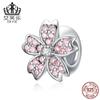Suministro transfronterizo Moda europea y americana pulsera DIY de flor rosa con cuentas accesorios moda flor chapado en platino cuentas sueltas