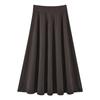 Saia Midi Feminina de Imitação de Caxemira 100% de Alta Qualidade, Malha Densa de Bitola 16, Elegante, Versátil, Bainha Enrolada, Estilo Outono e Inverno
