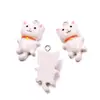 8 Colores 15*29mm Gatito Popular DIY Resina Creativo Artificial Gato Joyería Colgante Llavero Equipaje
