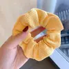 Lenço quadrado grande com estampa floral pequena, elástico de cabelo para mulheres, faixa de cabelo elástica, acessório de cabelo com estilo coreano de alta qualidade