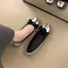 Zapatos planos sin cordones, con lazo simple, altura interior aumentada, bloques de color, nuevo estilo francés 2026, bailarinas suaves de punta cuadrada poco profundas