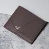 Nueva Cartera para Hombre, Cartera Corta para Hombre, Cartera Horizontal Simple y de Moda para Jóvenes con Múltiples Ranuras para Tarjetas con Patrón de Lichi, Portatarjetas