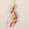 Cadena de Verduras de Simulación Cadena de Pimiento Rojo Pimiento Verde 4/Decoración Nongjiale/Accesorios para Fotografía Fruta Falsa