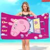 Toalla de Playa Serie Cerdo Peppa Linda Transfronteriza Microfibra Toalla de Baño Estampada Toalla para Fiesta en la Playa al Aire Libre de Verano