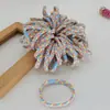 Trança de 3 Cores Fivela Plana Corda de Cabelo DIY Elástico Colorido Case de Couro Tecido para Menina Corda de Cabelo Simples Colorida Novo