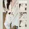 Pijama de Desenho Animado de Cachorro Coreano Outono e Inverno Terno Espessado de Inverno Feminino Novo Estilo 2025 Pode Ser Usado Fora de Casa Roupa de Casa