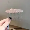 Peine de Cristal Hielo Triturado Coreano Pasador de Flor Accesorio de Cabello de Lujo para Mujeres