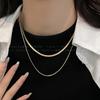 Gargantilla de estilo europeo y americano, cadena de acero inoxidable con forma de hueso de serpiente, collar doble apilado, diseño de nicho de viento frío, cadena de clavícula con sentido