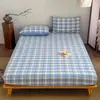 2026 Nuevo Algodón Puro Hilo Teñido Algodón Lavado Artículo Individual Sábana Ajustable Sábana Ajustable Individual Funda de Almohada Juego de Tres Piezas