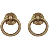 Manija de Tirador Redonda Estilo Antiguo Chino de Cobre Puro Anillo de Tirador de Cobre Manija de Agujero Único para Cajón Puerta de Armario Manija Retro de Latón para Armario