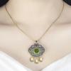 S925 prata estilo antigo colar seguro pingente feminino cloisonne areia ouro antigo herança queimando azul longa vida cadeado suéter corrente