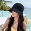 Chapéu de pescador feminino de verão chapéu de sol preto Chapéu de sol para cabeça grande feminina Novo chapéu de sol primavera e outono 2023 Feminino