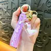 Chaveiro de Gato Quadrado com Óleo e Areia Líquida Transfronteiriço, Pingente Pequeno, Acessórios para Bolsa, Chaveiro de Carro, Atacado de Comércio Exterior