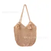 Bolsa de Playa Estilo Perezoso Transfronteriza Bolsa Tejida para Mujer Verano Nuevo Bolso de Punto Hueco Bolso de Hombro de Gran Capacidad Bolso Tote