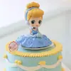 Vestido Azul Cenicienta Princesa Adornos para Pastel de Cumpleaños Niñas Muñeca de Dibujos Animados Cenicienta Decoración para Hornear