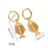 Brincos Pequenos de Peixe Estilosos Modernos da Moda Europeus e Americanos Venda Quente Transfronteiriça Latão Galvanoplastia de Ouro Real Brincos Femininos
