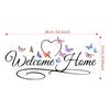 Bienvenido a Casa Mariposa Hogar Inglés Calcomanías Esmeriladas N1419 Transfronterizo Sala de Estar Decorativo Fondo Calcomanías de Pared