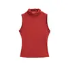 Chaleco Corto Sexy de Cuello Alto sin Espalda para Chica Atractiva Nuevo Estiloso Versátil Ajustado Color Sólido Camisa Base para Mujer Primavera/Verano 2026