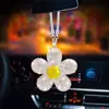 Pingente de Carro Margaridinha Pedraria Pendurado no Retrovisor do Carro Decoração Interna do Carro Estilo Pequeno Fresco Pastoral Decoração de Carro