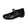 Outono de 2026 Estilo Retrô Francês Sapatos Mary Jane Femininos Novos com Velcro Versáteis Moda Aumento Oculto de Altura Bico Baixo Sapatos de Salto