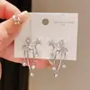Brincos de Franja Estrela de Zircônia Ultra Brilhantes Agulha de Prata, Brincos Versáteis de Alto Padrão, Brincos de Moda de Personalidade Exclusiva para Mulheres