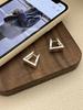 Brincos Triangulares Geométricos Ounihan em Prata Esterlina S925 para Mulheres, Design Brilhante de Alto Padrão, Estilo Coreano Ins Brincos para o Dia a Dia