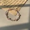 Pulseira Rosa Cristalina Delicada, Calcedônia Azul Fresca e Doce, Pulseira Empilhável para Mulheres, Presente para Melhor Amiga